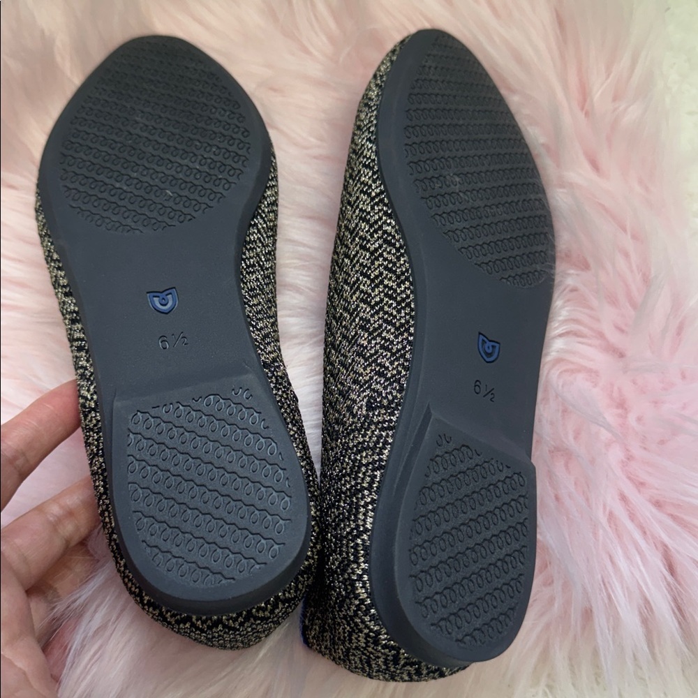 Rothy's Black and Gold  comfortable Women's Loafers - Picture 4 of 4